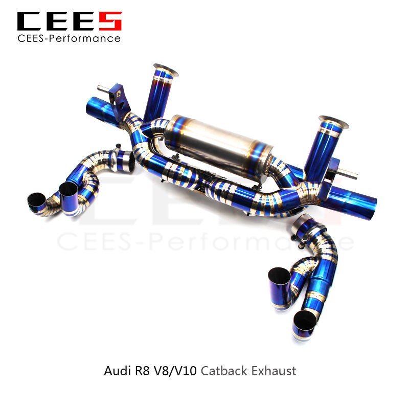 CEES Catback for AUDI R8 V8/V10 2010-2015 Tuning Racing Performance Titanium Valve Mufflers Car Exhaust Assembly System Pipe