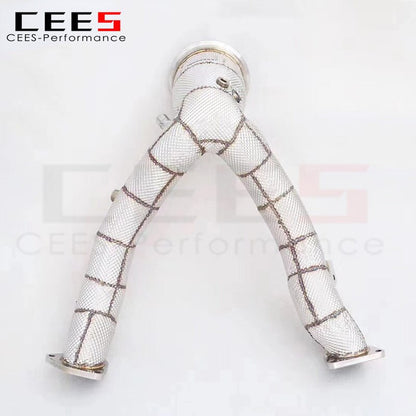 Exhaust Downpipe For Porsche Macan S/Turbo 3.0T/2.9T 2018-2023 Stainless Steel High flow catted downpipe