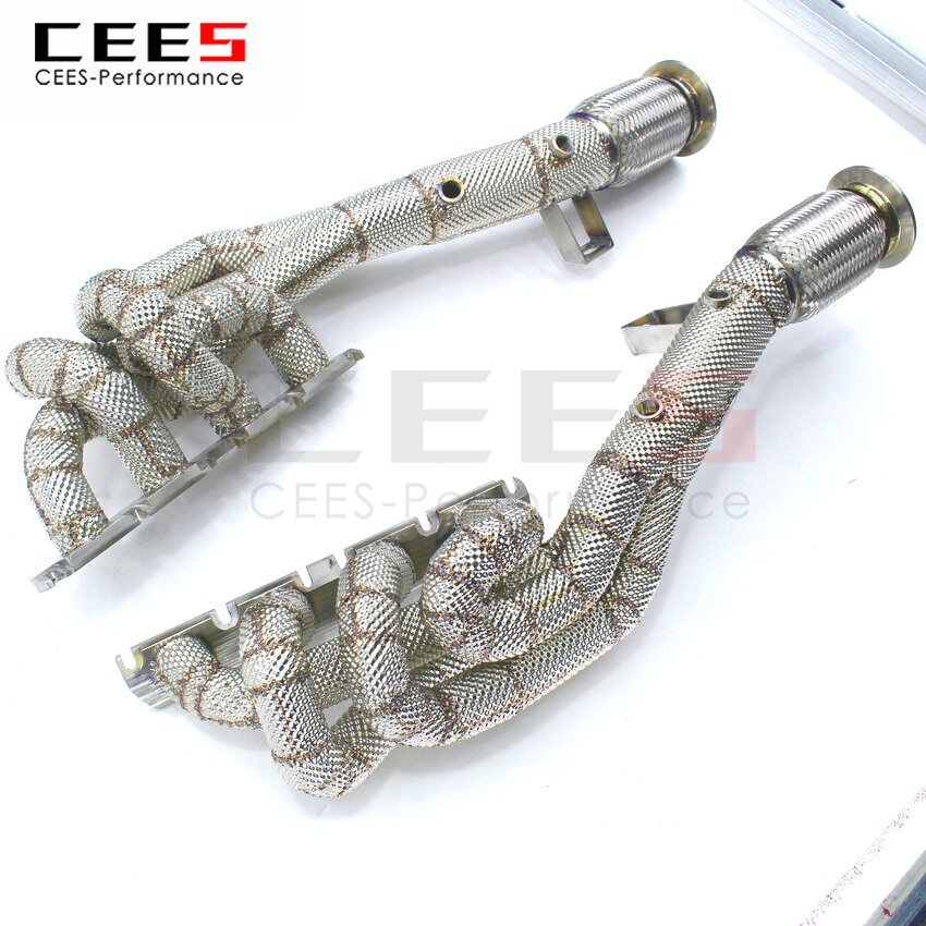 CEES Exhaust System For Audi R8 V8 4.2  Headers Stainless Steel Test Pipe No cat Downpipe Stainless Steel Car Accessories