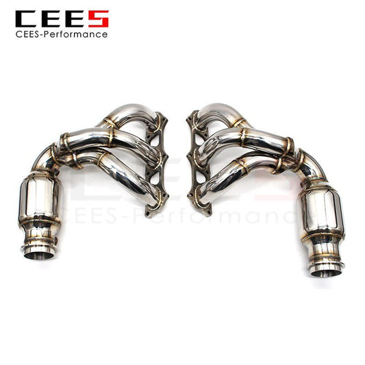 CEES Exhaust Manifold for Porsche 911 991.1 GT3 3.8T 2014-2016 Performance Tuning SS304 Exhaust Pipe High Flow Catted Downpipe