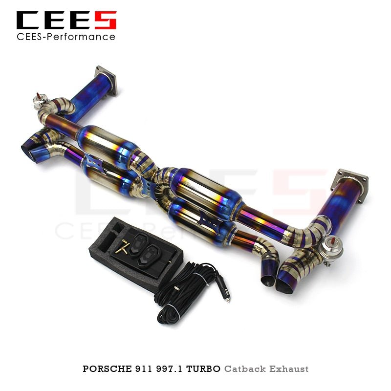 CEES Catback Exhaust for Porsche 911 997.1 TURBO 3.6 2004-2012 Titanium Exhaust Valve Control Performance Exhuast Pipe Systems