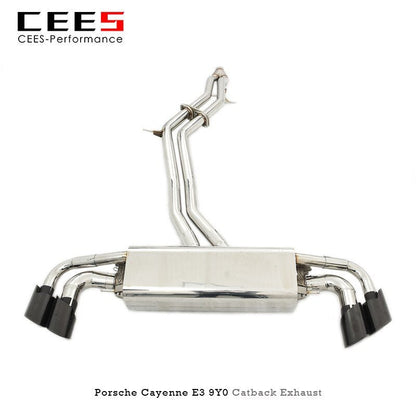 CEES Catback Exhaust Downpipe For PORSCHE Cayenne E3 9Y0 2017-2019 Stainless Steel Exhaust valve control Exhaust System