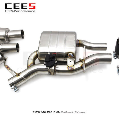 CEES Catback Exhaust for BMW M6 E63 5.0L 2006-2010 Tuning Performance Stainless Steel Exhaust System Valve Exhaust Pipe Escape