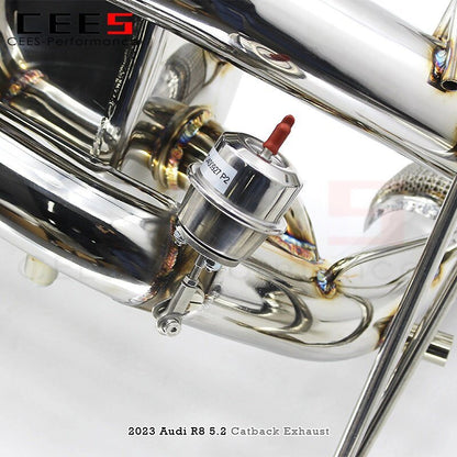 CEES Catback for Audi R8 5.2 2023- Tuning SS304 Performance Exhaust System Assembly Car Accessories Valve Mufflers