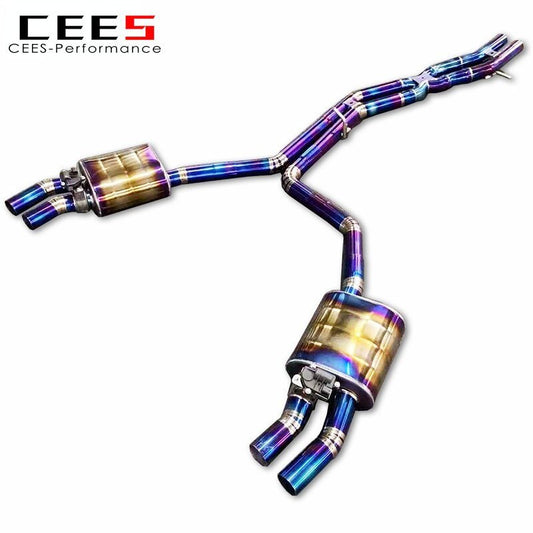 CEES Catback Exhaust for AUDI A8 C8 3.0T 2018-2022 Titanium Alloy Valve Muffler Performance Exhaust System Automobile Parts