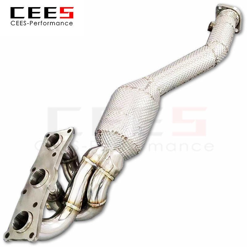 CEES Exhaust manifold Downpipe For BMW 325/330 E90/E92/E93 2.5L/3.0L 2005-2012 Stainless Steel High flow catted downpipe