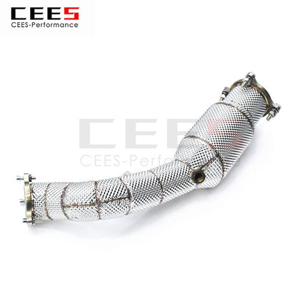 CEES Exhaust System For Audi A4L 2.0T Headers With Catalyst Test Pipe Converter High Flow Catted Exhaust Downpipe