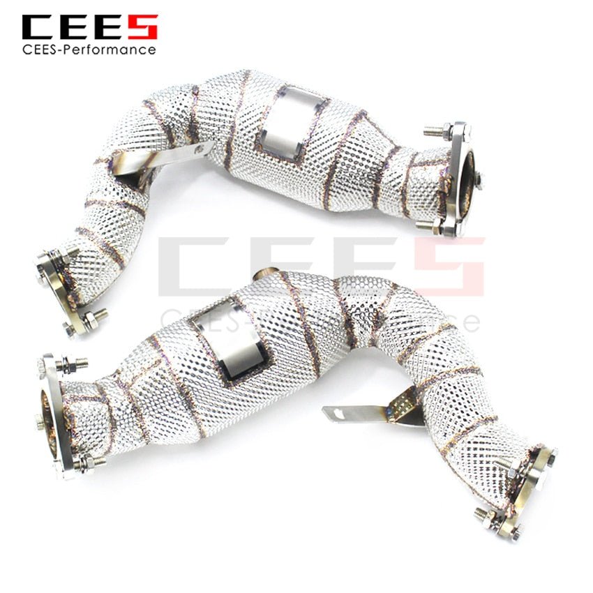 CEES Exhaust System For Audi S4 S5 B8 3.0T Headers With/Without Catalyst Test Pipe Converter High Flow Catted Exhaust Downpipe