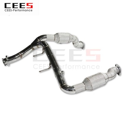 CEES Exhaust System For Ford F150 3.5T Headers With Catalyst Test Pipe Converter High Flow Catted Exhaust Downpipe