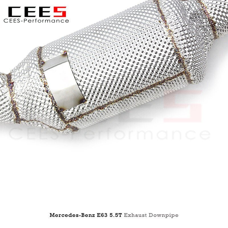 CEES Catless Downpipe for Mercedes-Benz E63 AMG 5.5T 2012-2016 Tuning Performance SS304 Downpipe with Catalyst Exhaust Pipe