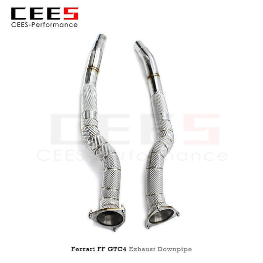 CEES downpipe til Ferrari FF 6.3 2011- Catless downpipe uden katalysator rustfrit stål udstødning downpipe bil udstødningssystem