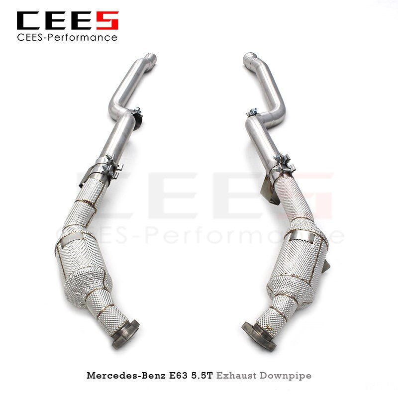 CEES Catless Downpipe for Mercedes-Benz E63 AMG 5.5T 2012-2016 Tuning Performance SS304 Downpipe with Catalyst Exhaust Pipe