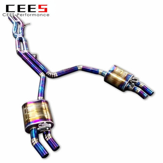 CEES Catback Exhaust for AUDI A8 C8 3.0T 2018-2022 Titanium Alloy Valve Exhaust Pipe Muffler Performance Car Exhaust System