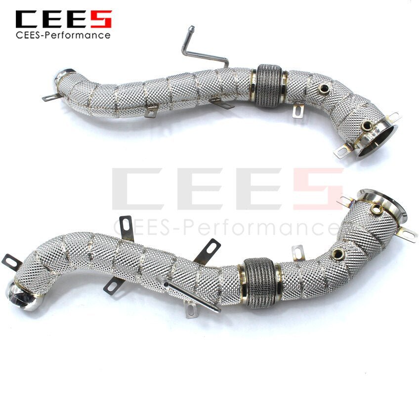 CEES Exhaust System For Mclaren 570 570S Headers With Catalyst Test Pipe Converter High Flow Catted Exhaust Downpipe Car Parts