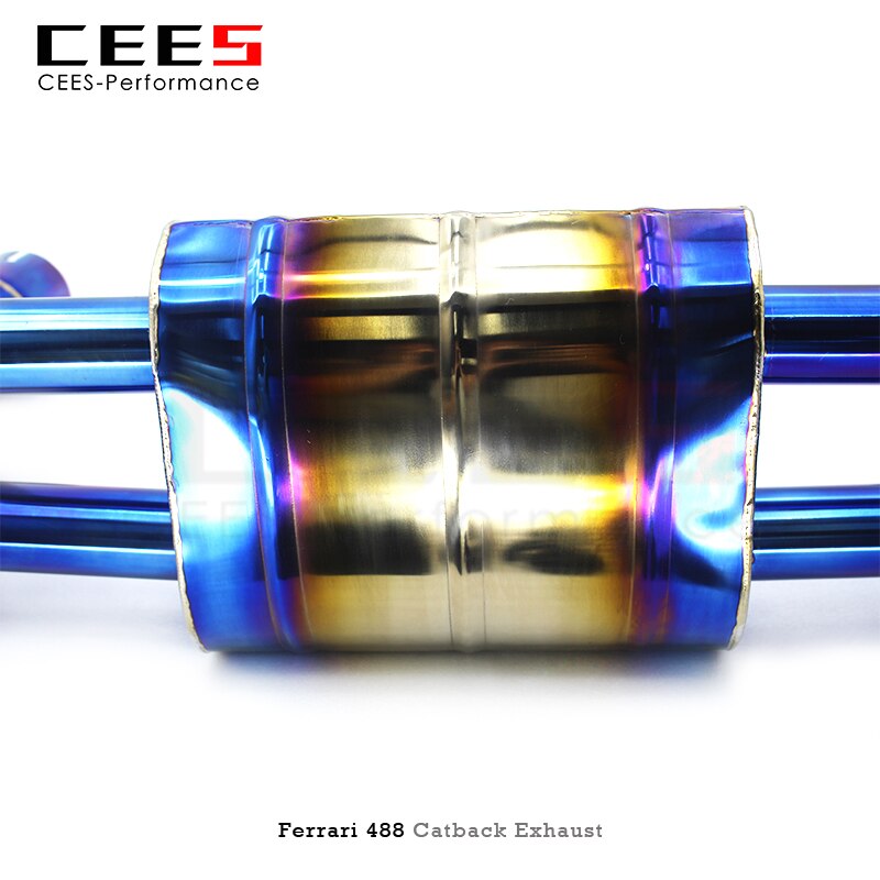 CEES Muffler Exhaust System Pipe Tuning High-performance Tuning Escape For Ferrari 488 2015-2019 Titanium Valve Catback