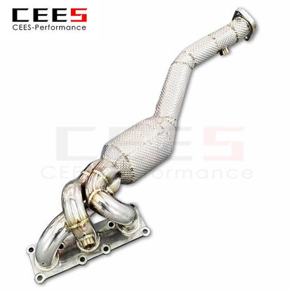 CEES Exhaust manifold Downpipe For BMW 325/330 E90/E92/E93 2.5L/3.0L 2005-2012 Stainless Steel High flow catted downpipe