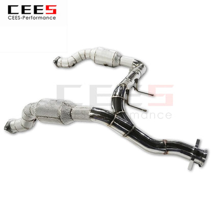 CEES Exhaust System For Ford F150 3.5T Headers With Catalyst Test Pipe Converter High Flow Catted Exhaust Downpipe