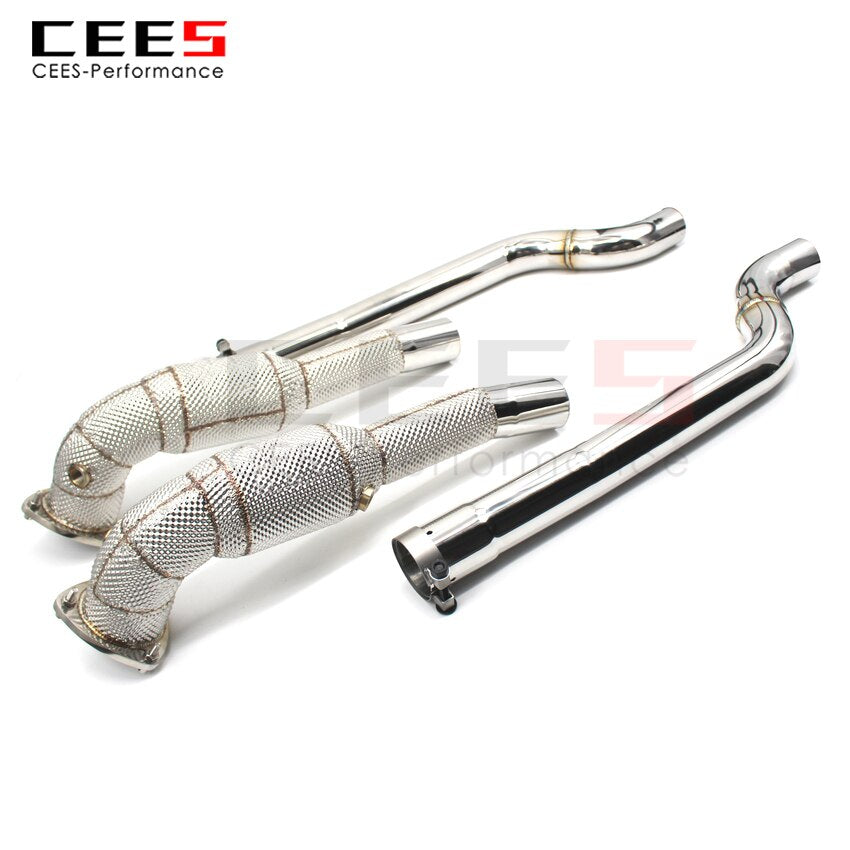 CEES For Maserati GT 4.2 Exhaust System Headers With Catalyst Test Pipe Converter High Flow Catted Downpipe