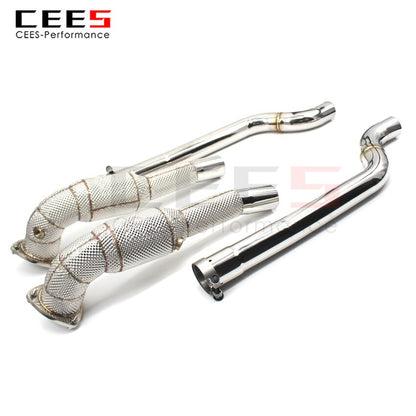 CEES For Maserati GT 4.2 Exhaust System Headers With Catalyst Test Pipe Converter High Flow Catted Downpipe