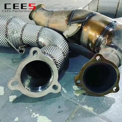 CEES Downpipe For Porsche Macan S/Turbo 3.0T/3.6T 2014-2017 Exhaust Downpipe Stainless Steel High flow catted downpipe