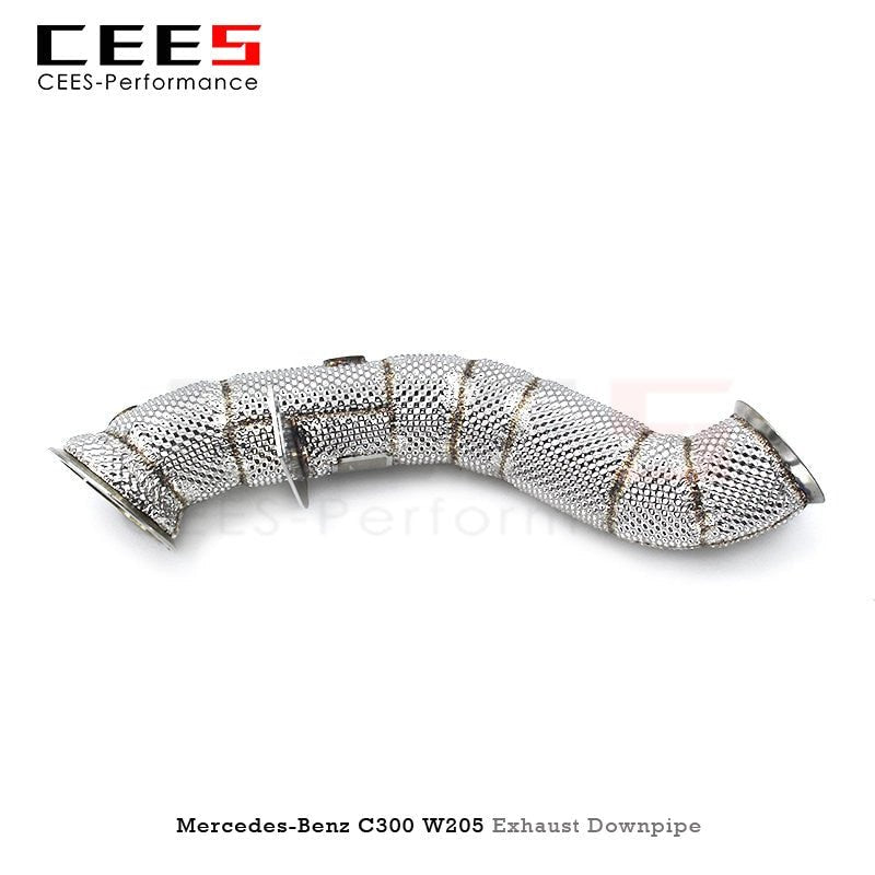 CEES Downpipe For Mercedes-Benz C300 W205 2015-2023 CarTuning Exhaust Pipe 304 Stainless Steel Exhaust Downpipe Without Catalyst