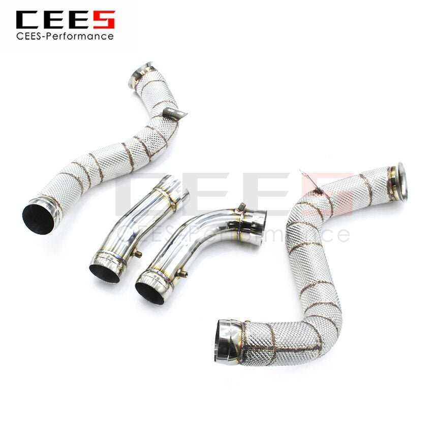 CEES Exhaust System For Mercedes Benz AMG GT GTS C190 Headers Without Catalyst No cat Downpipe Manifold Car Accessories