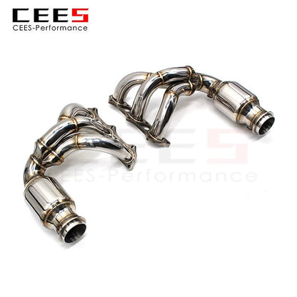 CEES Exhaust Manifold for Porsche 911 991.1 GT3 3.8T 2014-2016 Performance Tuning SS304 Exhaust Pipe High Flow Catted Downpipe