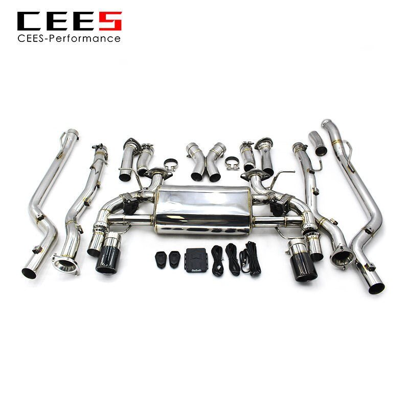 CEES Catback Exhaust and X Pipe for Aston Martin DB9 6.0L 2012-2016 Stainless Steel High Performance  Valve Exhaust System