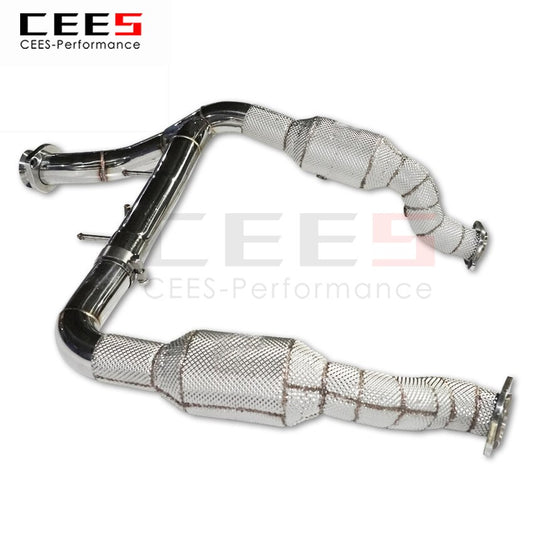 CEES Exhaust System For Ford F150 3.5T Headers With Catalyst Test Pipe Converter High Flow Catted Exhaust Downpipe