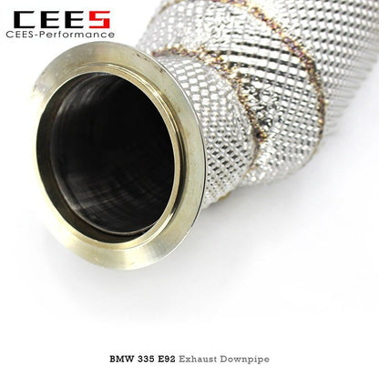 CEES Exhaust Downpipe For BMW 335i E90/E92/E93 3.0T N55 2009-2013 Stainless Steel High Flow Catted With Catalyst Deflectors