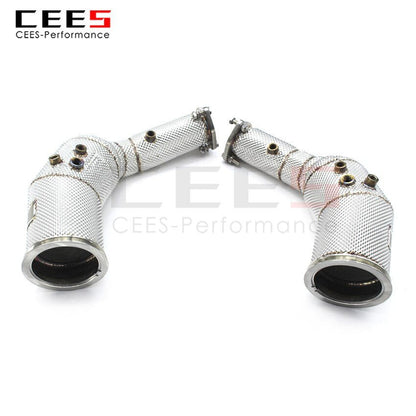 CEES Exhaust System For Audi RS6 C8 Headers With/Without Catalyst Test Pipe Converter High Flow Catted Exhaust Downpipe