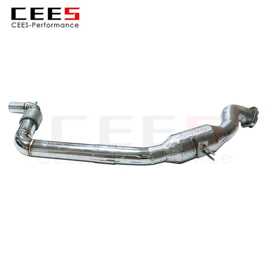 CEES Downpipe for Ford Mustang 2.3 2015-2020 Stainless Steel Exhaust Downpipe High Performance Exhaust System Pipe Exhaust Pipes