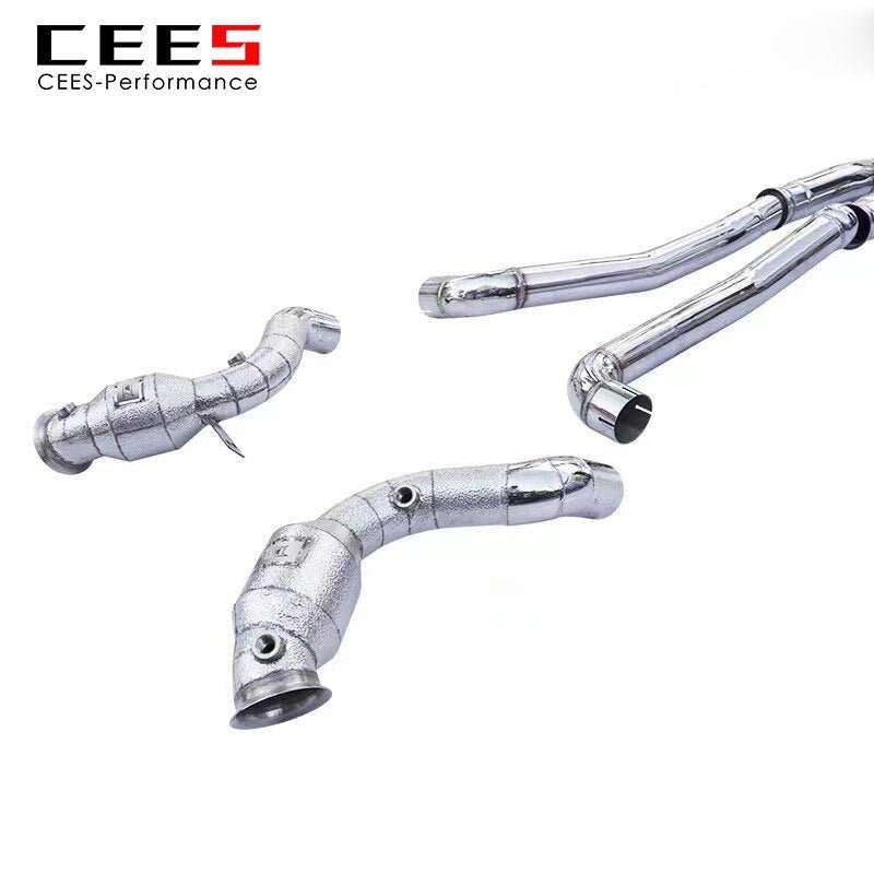 CEES Catback Valve Exhaust Decat Downpipe for Mercedes-Benz GT AMG C190 4.0T 2016-2022 StainlessSteel Valvetronic Muffler System