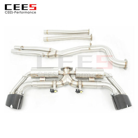 CEES Exhaust System For  AUDi RS3 Mid Pipe Stainless Steel Valve Muffler Catback Escape Tubo Escape Coche Terminale Scarico Auto