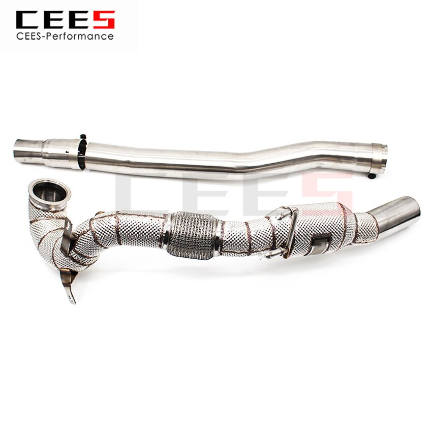 CEES Exhaust System For Volkswagen VW golf 7 7.5 R Headers With Catalyst Test Pipe Converter High Flow Catted Exhaust Downpipe