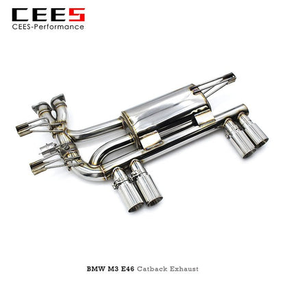 CEES Exhaust for BMW M3 E46 2004-2006 Stainless Steel Valve Muffler Catback Exhaust Exhaust System Refit Terminale Scarico Auto