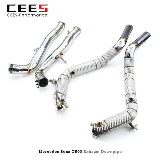 CEES Exhaust Downpipe For Benz G500 G550 G63 W464 4.0T 2018-2023 Stainless Steel Downpipe without catalyst Exhaust Pipe