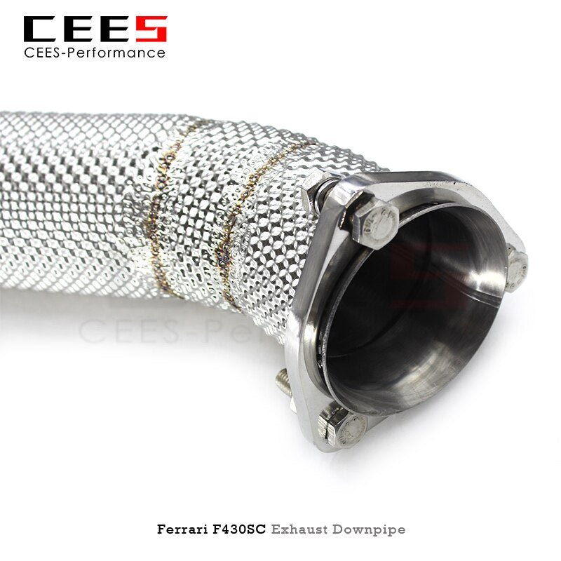 CEES Exhaust Downpipe for Ferrari F430 SC 4.3L 2005-2009 Without Catalyst Stainless Steel Catless Downpipe Exhaust Test Pipe