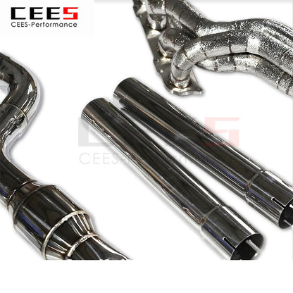 CEES Exhaust System For Mercedes-Benz c63 w204 Headers Stainless Steel Test Pipe No cat Downpipe Stainless Steel Car Parts