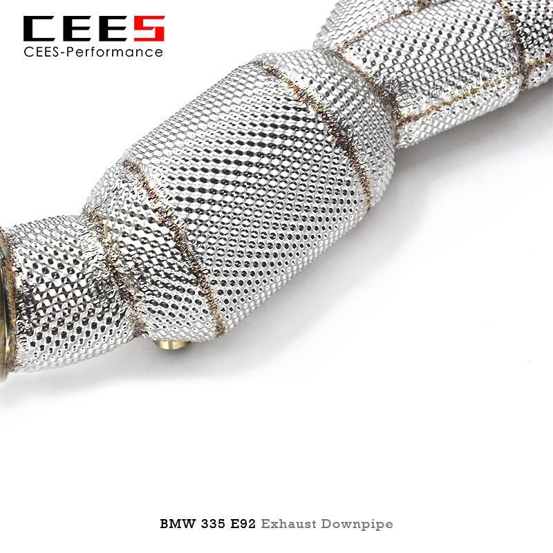 CEES Exhaust Downpipe For BMW 335i E90/E92/E93 3.0T N55 2009-2013 Stainless Steel High Flow Catted With Catalyst Deflectors