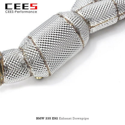 CEES Exhaust Downpipe For BMW 335i E90/E92/E93 3.0T N55 2009-2013 Stainless Steel High Flow Catted With Catalyst Deflectors