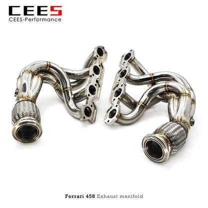 CEES Exhaust manifold For Ferrari 458 Spider 2019- Racing performance Exhaust Pipe Stainless Steel Downpipe Car Exhaust System