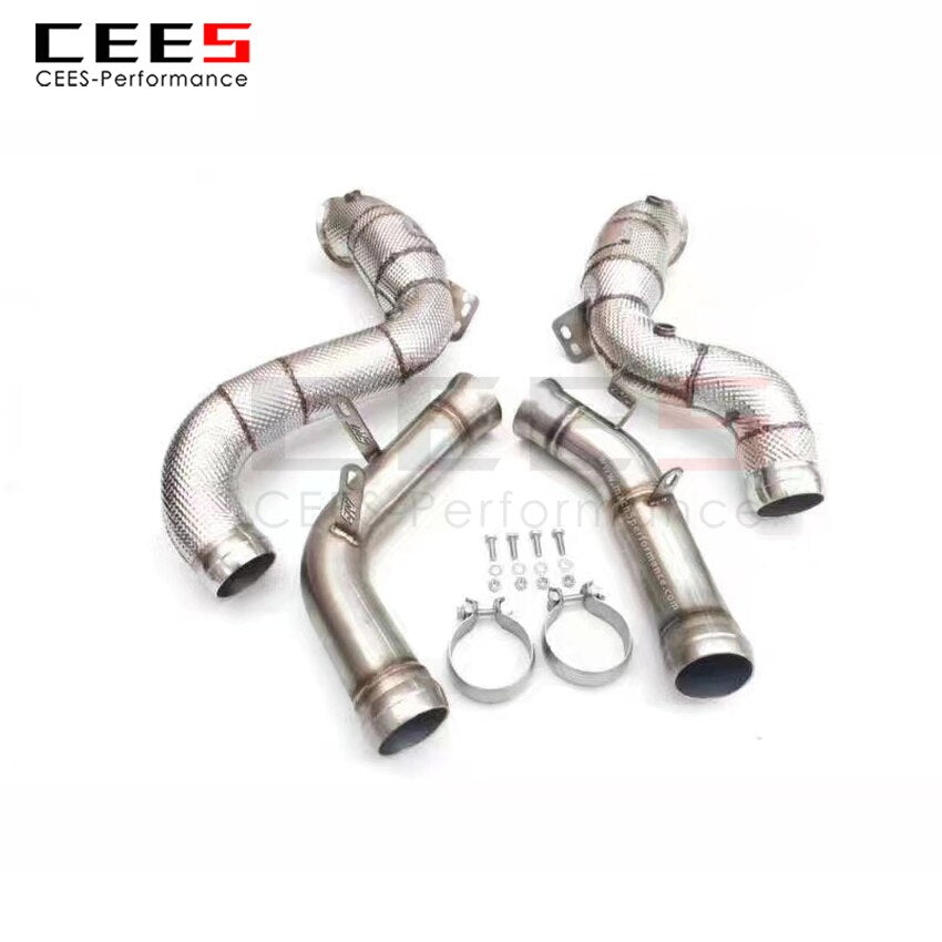 Exhaust System For Mercedes Benz GLC63 GLC63S Header With/Without Catalyst Test Pipe Converter High Flow Catted Exhaust Downpipe