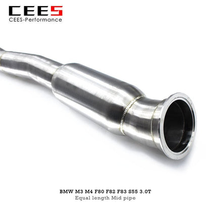 CEES Equal Length Mid Pipe for BMW M2C S55 3.0T 2018-2022 Stainless Steel Performance Exhaust Pipe Automobile Exhaust System