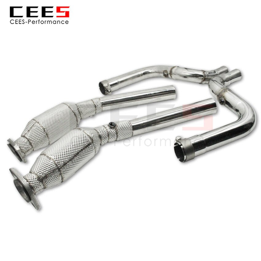 CEES Exhaust System For Jaguar XE 3.0T Headers With Catalyst Test Pipe Converter High Flow Catted Exhaust Downpipe