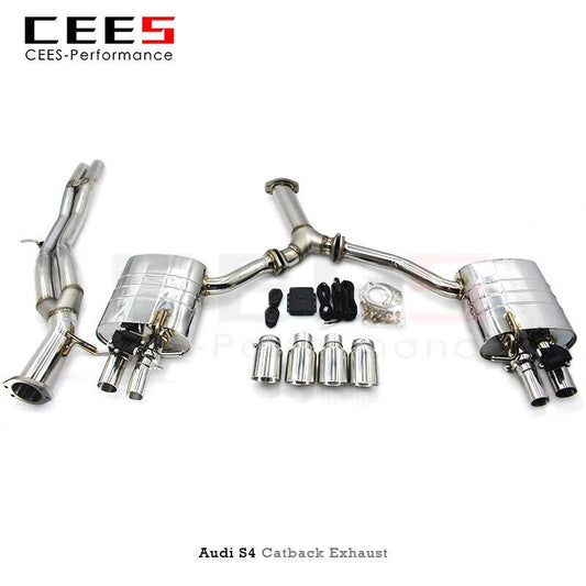 CEES Catback Exhaust For Audi S4 2013-2021 Stainless Steel Valve Mufflers Automotive Performance Escape Exhaust System