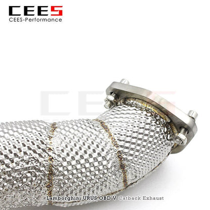 CEES Exhaust Downpipe For Lamborghini URUS 4.0 2018-2019 without catalyst Catless downpipe Stainless Steel Exhaust Manifolds