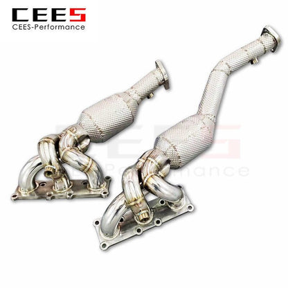 CEES Exhaust manifold Downpipe For BMW 325/330 E90/E92/E93 2.5L/3.0L 2005-2012 Stainless Steel High flow catted downpipe