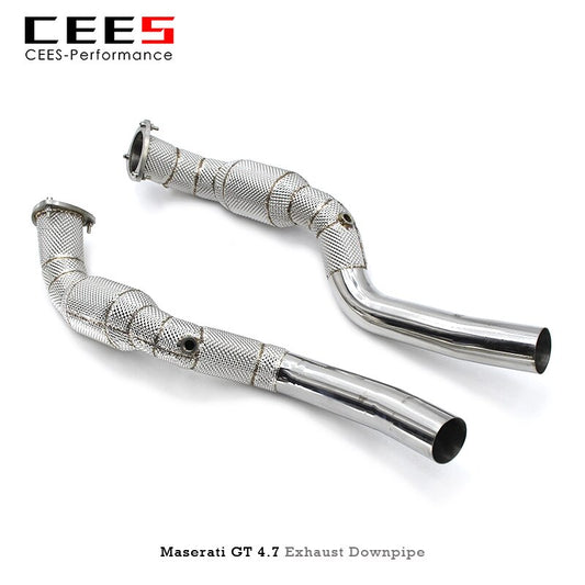 CEES Exhaust Downpipe For Maserati Gran Turismo/GT 4.7 2008-2023 SS304 with catalyst High flow catted downpipe Exhaust Pipe