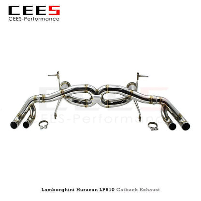 CEES Exhaust System for Lamborghini Huracan LP610 2014-2019  High Polished Stainless Steel  Racing Performance Exhaust Pipe